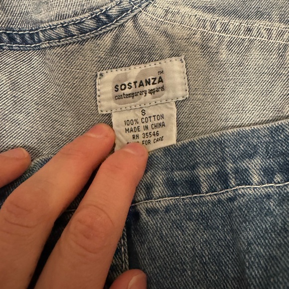 Sostanza Vintage 90s Overall Shorts/Shortalls - Picture 3 of 4